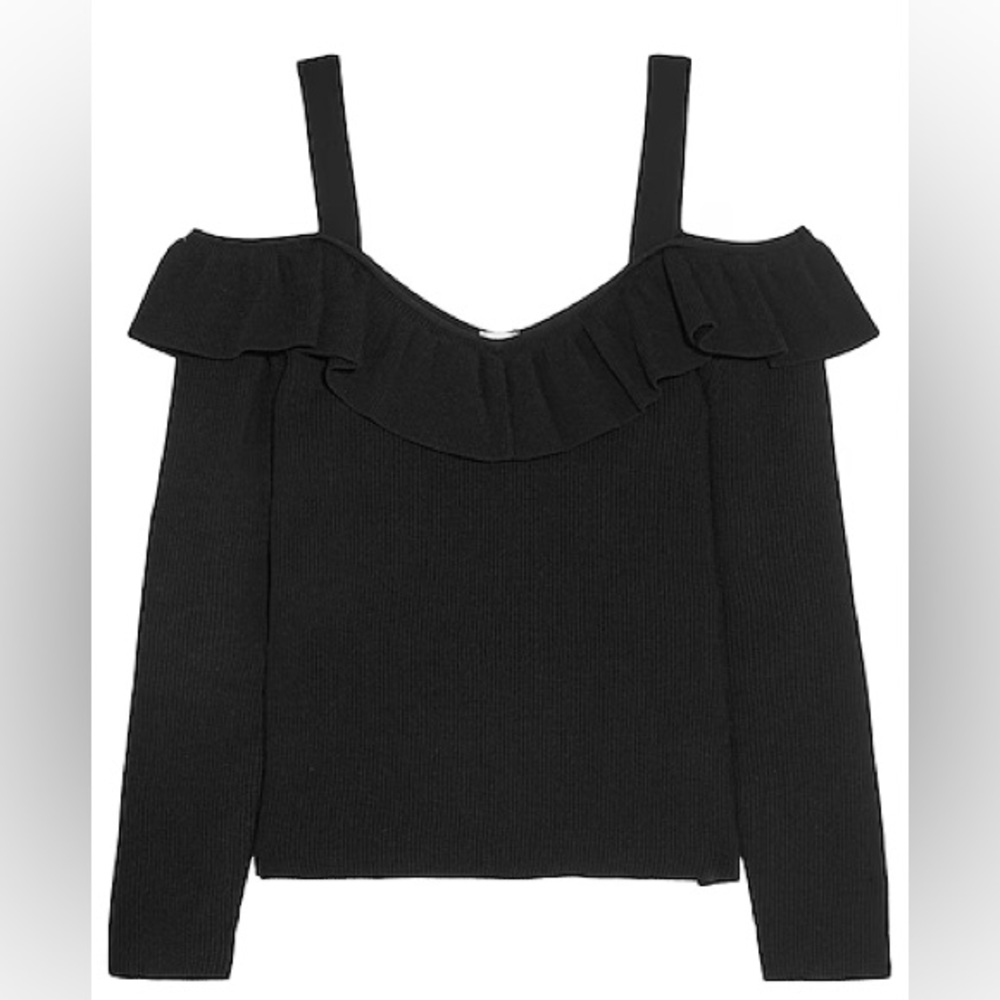 Iris & Ink frilled off the shoulder sweater